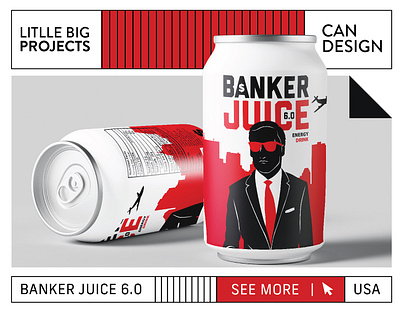 Banker Juice 6.0 branding can design graphic design label design logo visual identity