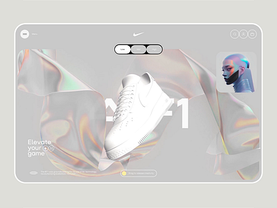 Nike AF1 Website Concept 3d animation concept creative design graphic interface motion graphics nike product shoes ui ui design ux ux design web web design website