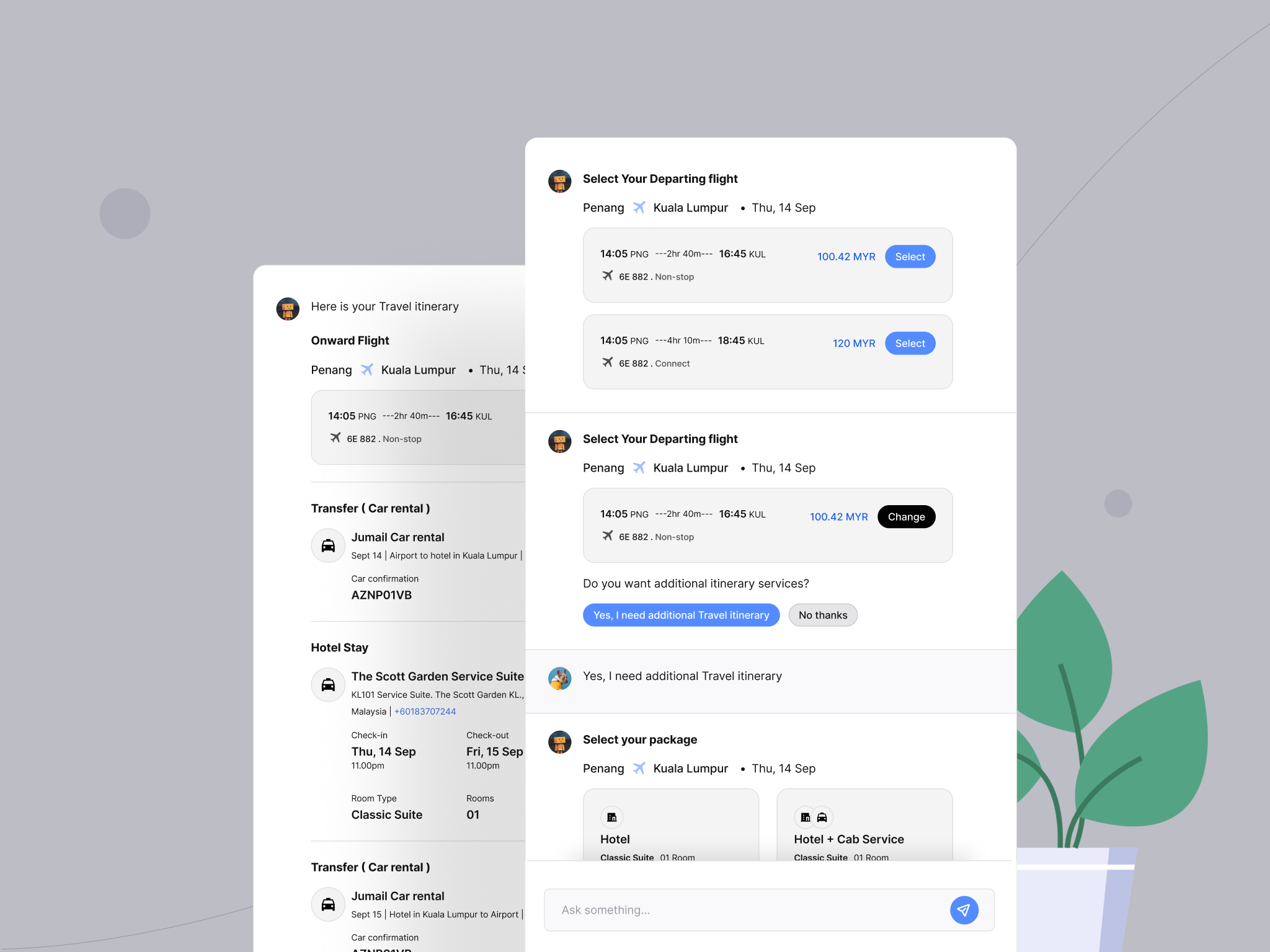 Chatbot - Flight booking Application ai ai chat bot chat chatbot flight booking minimal ui web app