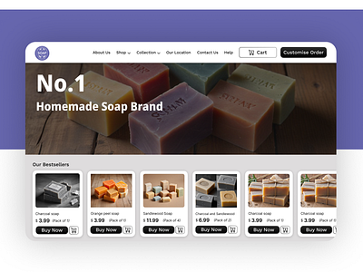 Home Made soap website landing page dailyui ui