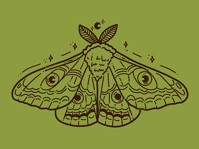 Magic Moth Line Art art digital art digital artist digital illustration green line art moth procreate