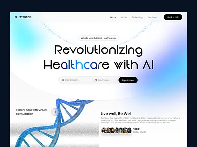 AI Website Design for Healthcare ai ai website artificial intelligence clinic design doctor eps fitness fitness app health health care healthcare healthcare website hospital machine learning medical medicine patient ps uiux