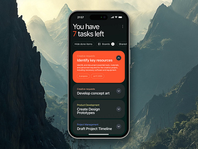Task manager concept app design figma ios mobile
