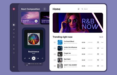 Web Music Player Concept 3d animation branding design desktop screen graphic design instagram logo motion graphics music rb screens song technology tik tik trending songs ui usic player website you tube