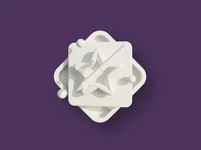 Total Goals Created - Clay 3d badge blender c4d clay cycles design game gamification goals illustration pen pencil pin render shield star