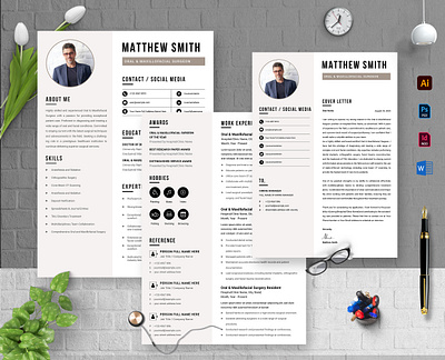 Creative Resume and Cover Letter Design Template a4 adobe illustrator border branding design template editable graphic design resume design templates