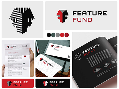 Logo and Logo Book for fintech company. Feature Fund aggressive logo branding fintech fintech company logo logomark logotype print tokenisation