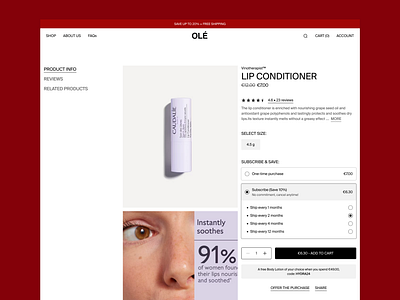 Product detail cosmetic website ecommerce website product design product page