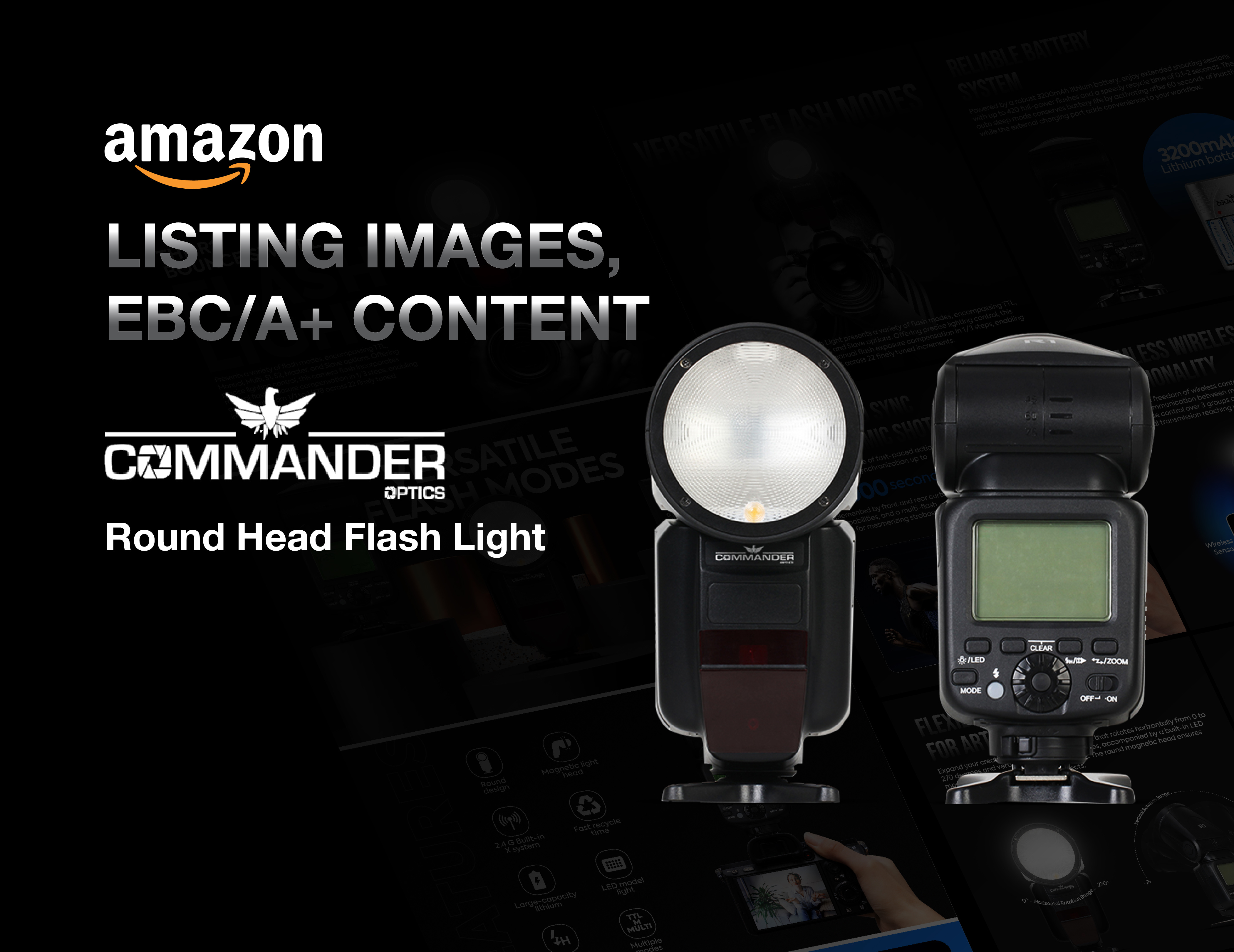 Listing Image EBC/A+ Content For Round Head Flash Light a a content amazon amazon a amazon ebc amazon images amazon infographics amazon listing amazon product ebc ebc listing infographic infographic design information design listing design listing images product gallery product images product infographic product listing