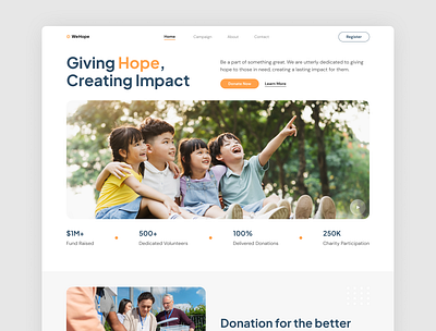 Non-Profit Charity Landing Page UI Website business charity clean crowdfunding design donation figma figma template funding graphic design landing page non profit professional simple ui ui design ui template uiux web design website