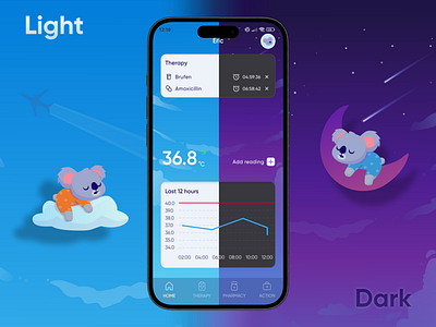 BabyFM - Why you still need light mode in 2024? (despite GenZ) branding brigit.dev dark mode dark theme graphic design illustartion light mode light theme logo mobile app design mobile design saas ui ux