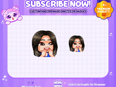 ✨Custom Animated Chibi Giggles Emotes by Nemuneko Studio✨