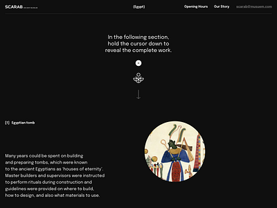 SCARAB ANCIENT MUSEUM DARK MODE branding egypt historical history minimal website