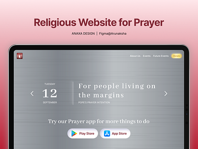 Religious Website Design for Prayer concept figma mockup photoshop prayer prototype religious religious website ui ui design ux web layout website