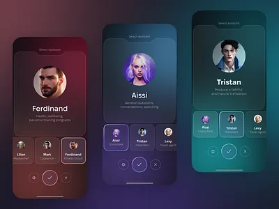 Aissi. Mobile app design for digital AI assistant ai app assistant cards design system ios mobile persona smart ui ui kit ux