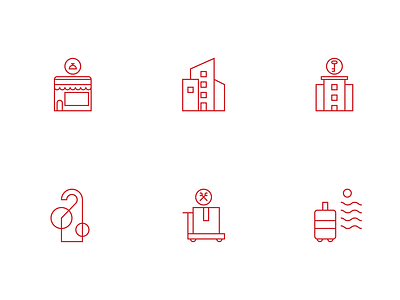 Icons for an assets management company assets assets management company design graphic design graphicdesign hospitality icon icons leasing rentals