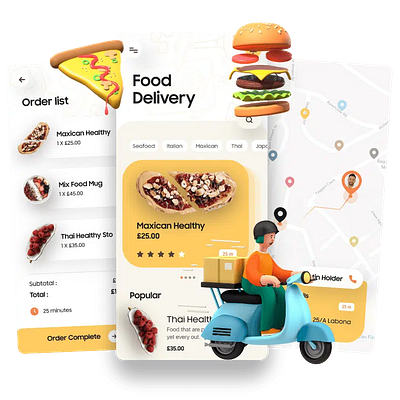 food delivery app graphic design logo ui