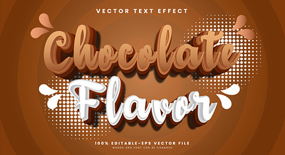 Chocolate Flavor 3d editable text style Template crispy