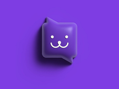 chatico 3d chat face graphic logo logotype mascot purple service travel