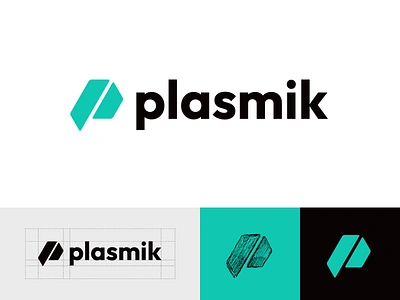 Plasmik Studio - Branding brand geometric grid identity letter letters logo mark p plasmik symbol wordmark