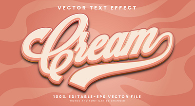 Cream 3d editable text style Template creamy background