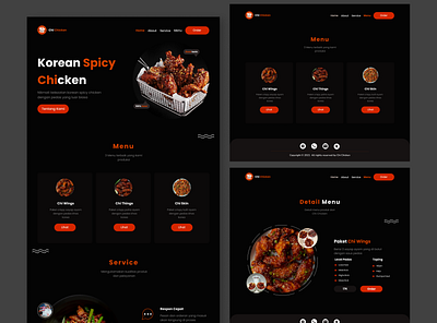 ChiChicken - Korean spicy chicken online shop website ui