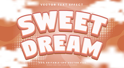 Sweet Dream 3d editable text style Template fantasy