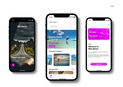 A 3-Screen Travel App branding prductdesign productdesigner ui uiux uiuxdesigner ux