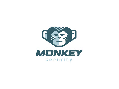 Monkey animal ape branding chimp cyber design geometric iron logo mascot monkey net robot serious simple software sport team vector