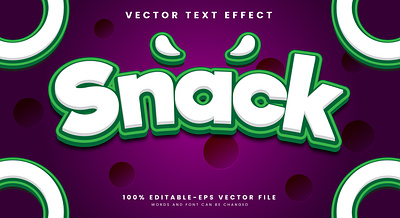 Snack 3d editable text style Template eat