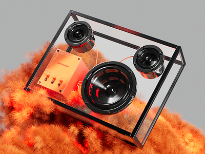 Transparent speaker 3d 3d animation abstract animation cinema4d clear gif glass graphic design motion