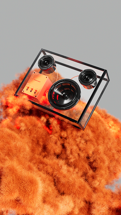 Transparent speaker 3d 3d animation abstract animation cinema4d clear gif glass graphic design motion
