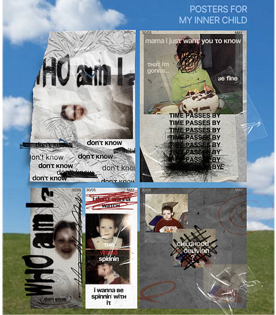 Childhood or oblivion? collage grange graphic design posters textures