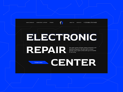 Redesign of the Electronics Repair Center website design ui ux vector w web