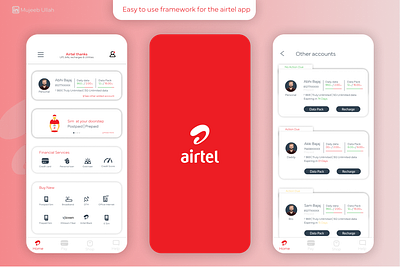 Case study: Airtel framework for easy access to primary account branding design graphic design ui