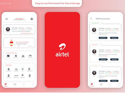 Case study: Airtel framework for easy access to primary account branding design graphic design ui