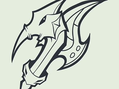 Eldar" draconite halberd. design illustration vector