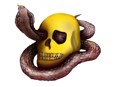 Snake sketch cobra gold skull lizard photoshop skeleton sketch skull