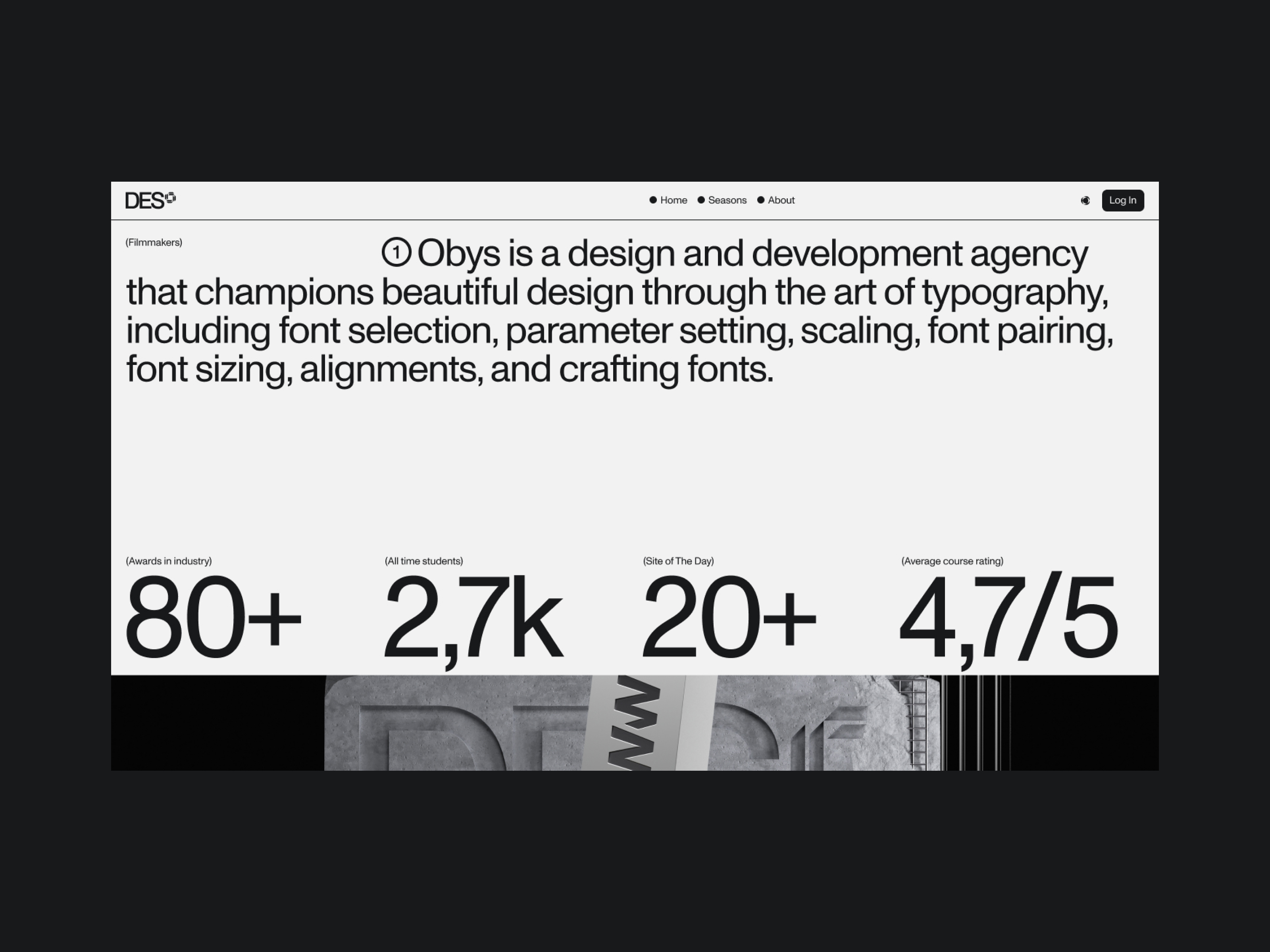 Design Education Series® by Obys® animation black design education minimal swiss typography ui web