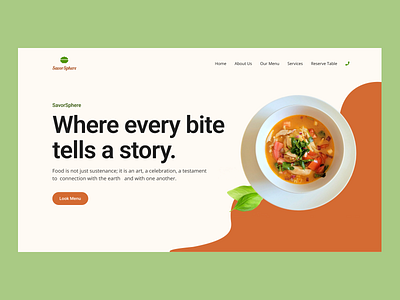 SavorSphere-Food service design typography ui ux web design
