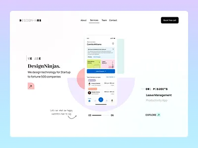 Design Agency Website Hero Section ui user interface web design
