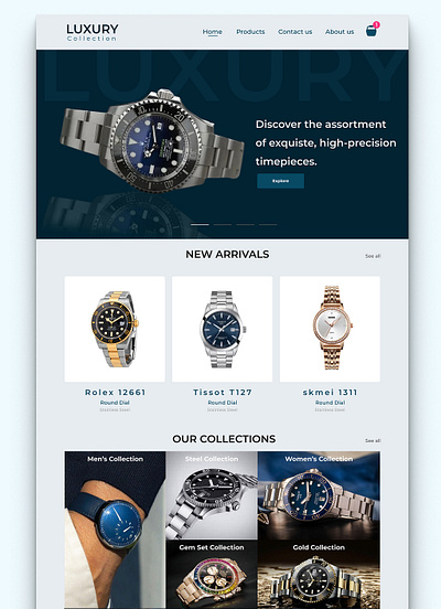 Luxury Watches Website app design graphic design ui uiux web design