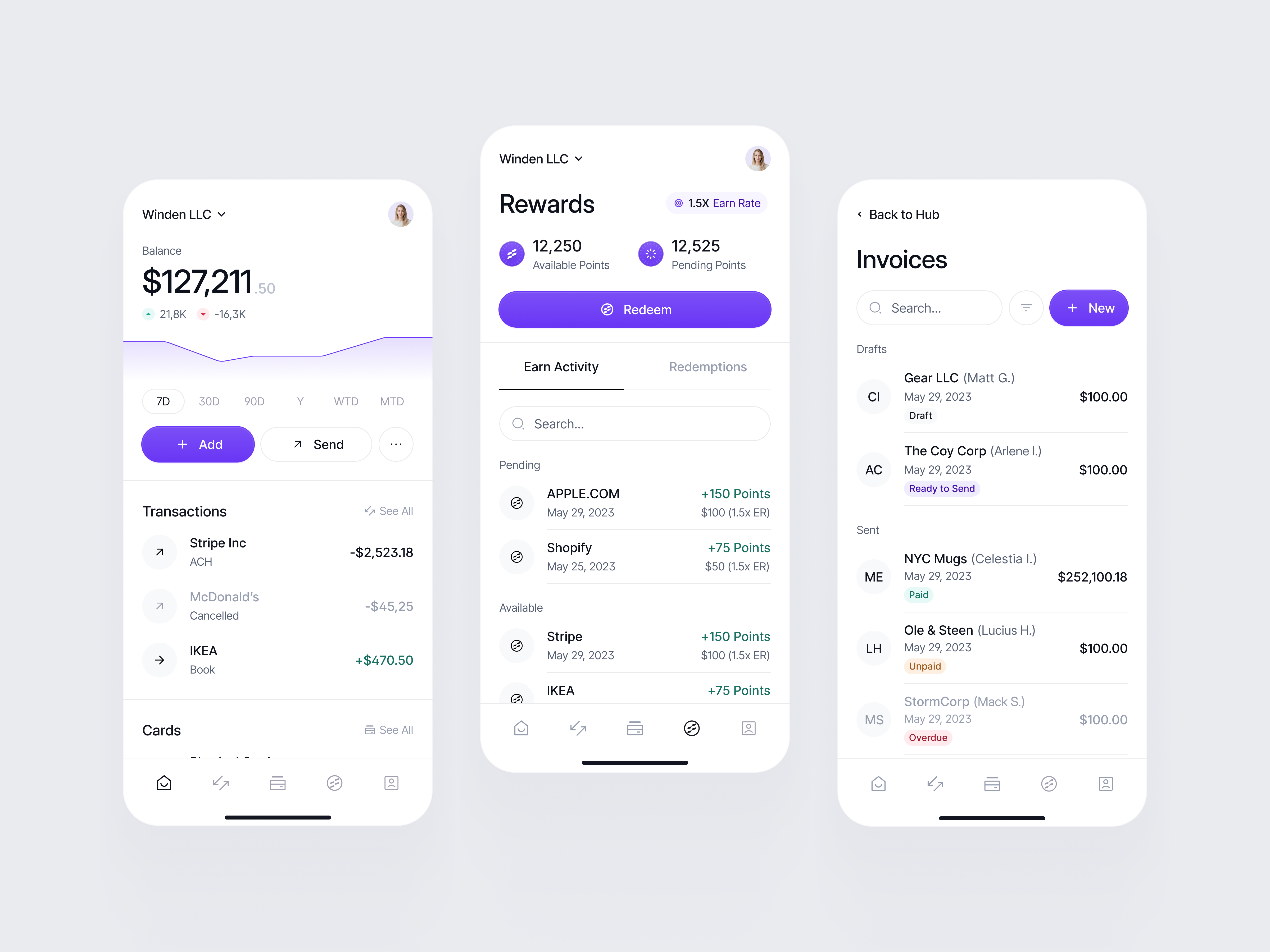 Winden · Banking Mobile App app banking design fintech ios mobile ui ux