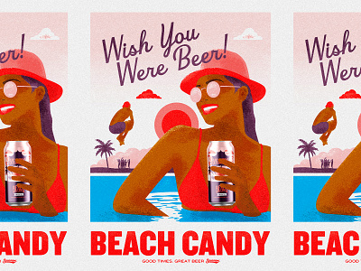 Illustration beach candy beer illustraion north carolina shepherd summer sycamore brewing