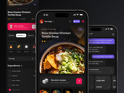 🍳 AI Chef Mobile App app design figma food app graphic design ui uiux