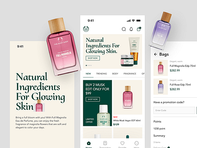 🌺 The Body Shop - Beauty App figma graphic design illustration ui uiux web design