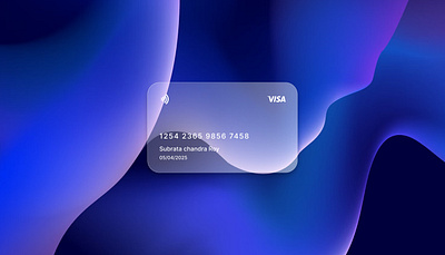 Modern Glass Morphism Visa card ui