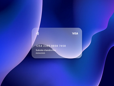 Modern Glass Morphism Visa card ui