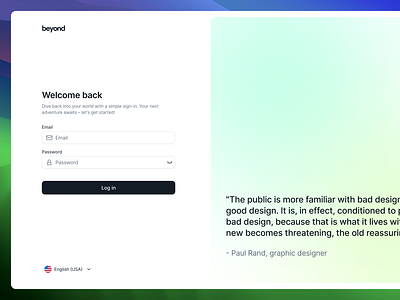 Log in screen UI authentication beyond ui clean ui design quote design system figma flat design free ui kit log in login modern ui quoute sign in sign up