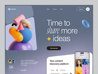 Ideapin Website app design figma graphic design ui uiux web design
